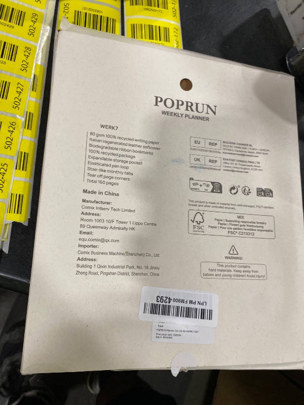 Photo 1 of POPRUN 2026 Planner - 2026 Recycled Weekly Planner [Italian Regenrated Leather - Medium Size 8.5'' x 10.5''] - 2026 Weekly Planner with Hourly Schedule, Monthly Tabs-26-WERK7-DST - Desert Brown