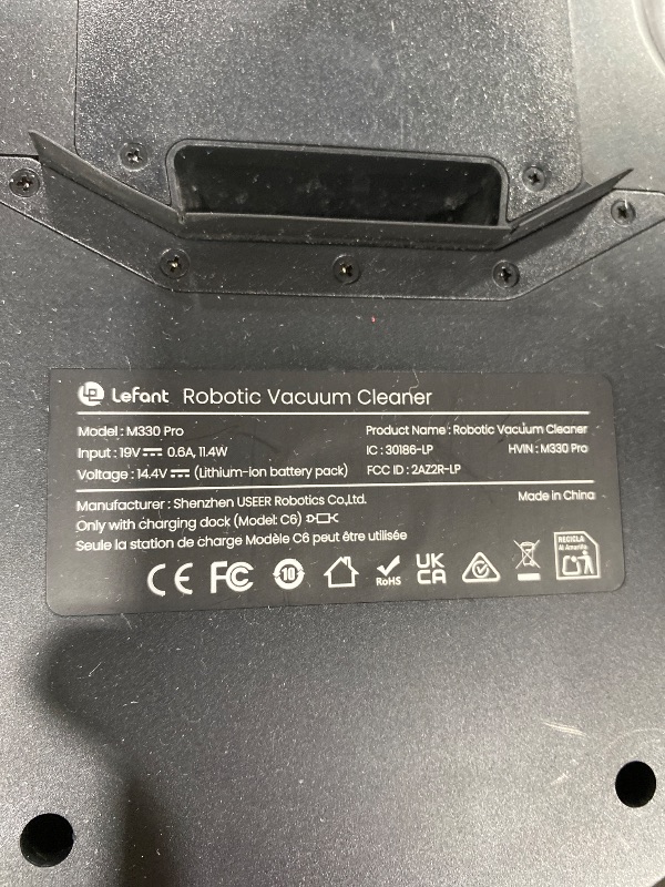 Photo 1 of Lefant LiDAR Robot Vacuum and Mop, 450ml Visible Dustbin, Upgraded 190° PSD Obstacle Avoidance, Customized Cleaning, Multi-Floor Mapping, 150 Mins Runtime, 2.4G/5G WiFi, Pet Hair & Carpets, M330 Pro