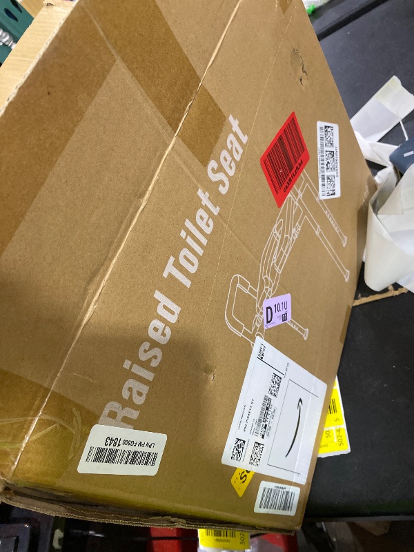 Photo 1 of Male-Friendly Raised Toilet Seat with Handles, Adjustable Width Toilet Seat Riser for Seniors, 400LBS Handicap Toilet Seat for Elderly, Elevated Toilet Riser, Fits Any Toilets