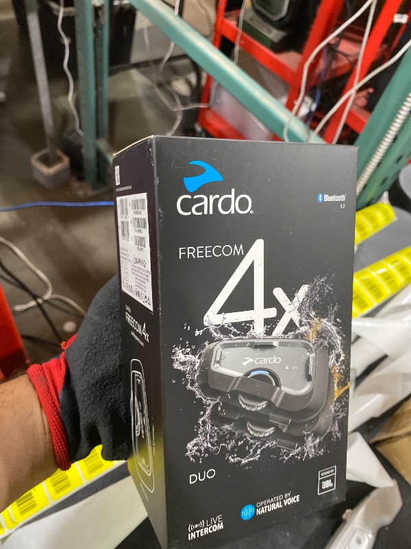 Photo 1 of Cardo Systems FREECOM 4X Motorcycle 4-Way Helmet Bluetooth Communication System Headset Intercom, Universal Bluetooth Connectivity, Waterproof, 40mm Speakers - Dual Pack