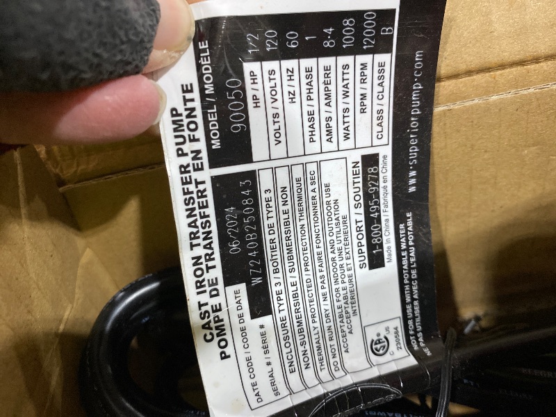 Photo 1 of Superior Pump 90050 Transfer Pump , Black