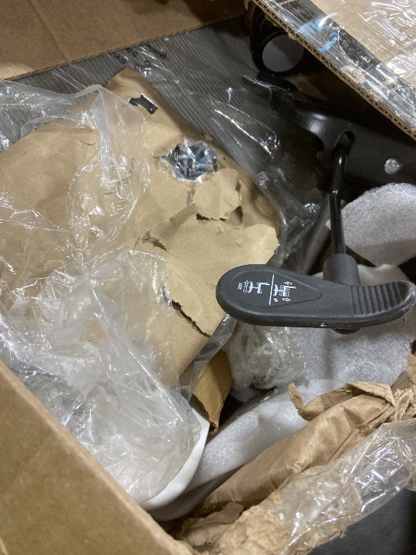 Photo 1 of **INCOMPLETE, DAMAGE** Ergalithic Ergonomic Office Chair-Computer X-Shaped Chair Mesh PU Leather with Adjustable Lumbar Support-Executive Desk Chair High Back with Headrest Flip-Up Arms for Long Hours (White-Grey)