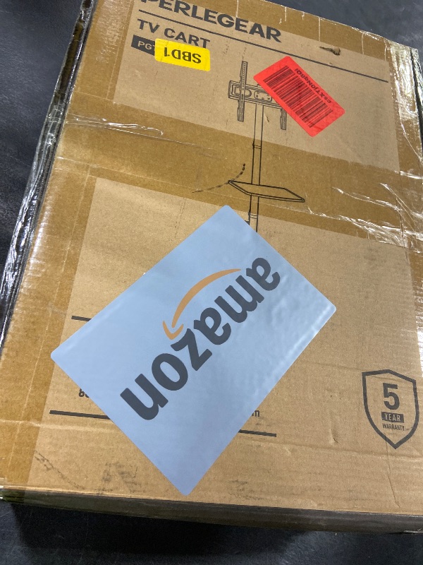 Photo 1 of Perlegear Mobile TV Cart, Clip-On Integrated Power Supply, Rolling TV Stand Portable for 23-60? TVs (up to 88 lbs), 3 Height Levels with Adjustable Tray, TV Stand with Wheels, Max VESA 400x400mm