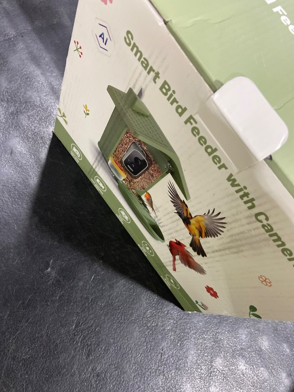 Photo 1 of Smart Bird Feeder with Camera Solar Powered, AI Birds Species Identification, 2.5K HD Video Bird House with Camera for Outside, Weatherproof Design Ideal Gifts for Valentine's Day, Bird Lovers, Green