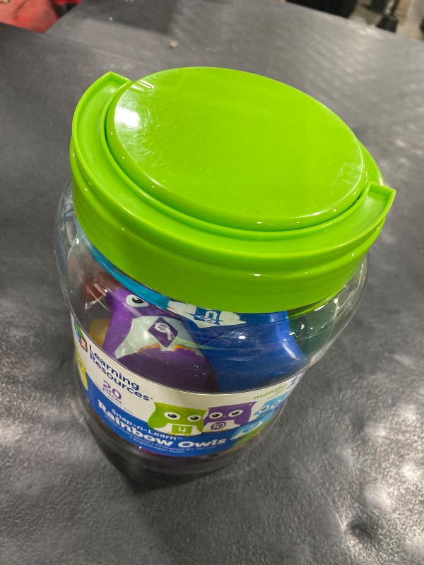 Photo 1 of Learning Resources Snap-n-Learn Rainbow Owls - 10 Pieces, 18+ months Color and Shape Recognition, Letter Owls, Alphabet Toy