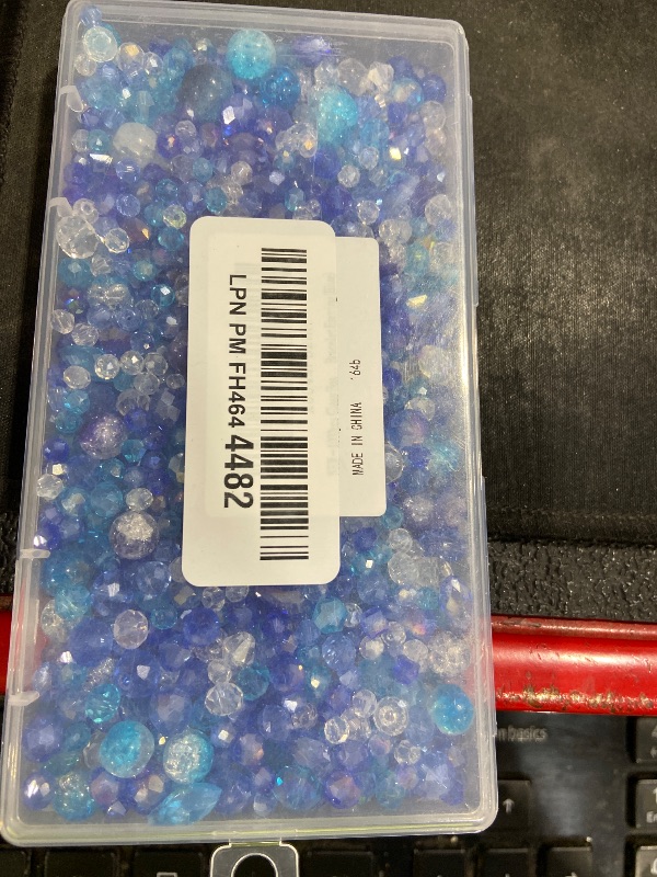 Photo 1 of 1000pcs Glass Beads for Jewelry Making Colorful Rainbow Craft Crystal Beads with Loose Beads Sparkly Beads for DIY Necklace Bracelet Earring(Blue)