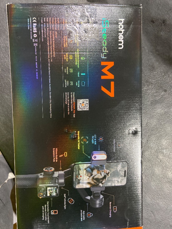 Photo 1 of Hohem iSteady M7 Gimbal Stabilizer for Smartphone, Magnetic AI Tracker Fill Light, Detachable Touchscreen Remote Controller, Built-in Extension Rod, 500g Payload Gimbal Stabilizer for iPhone Android