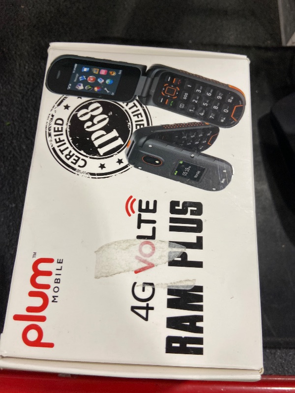Photo 1 of Plum RAM Plus 4G Volte Rugged Flip Phone, Shock Resistent, T-Mobile - Orange