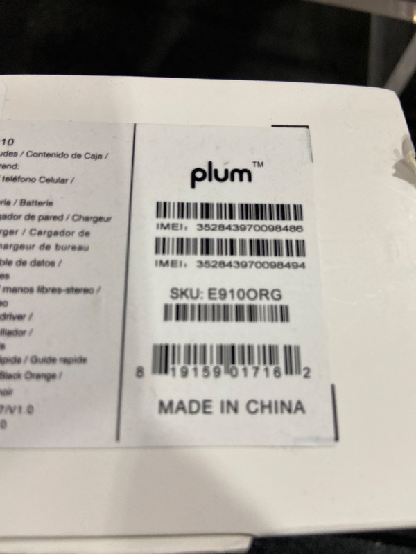 Photo 1 of Plum RAM Plus 4G Volte Rugged Flip Phone, Shock Resistent, T-Mobile - Orange