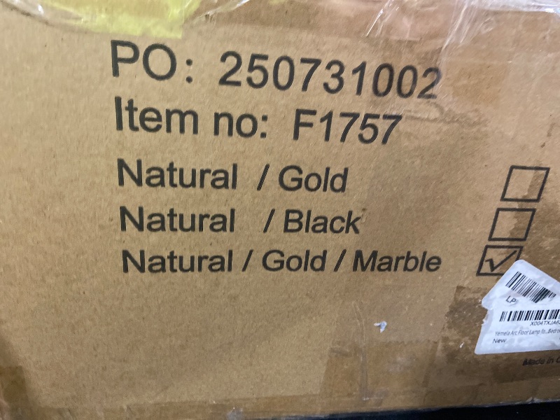 Photo 1 of ?Upgraded?Arc Floor Lamp for Living Room, Boho Dimmable Swing Arm Floor Lamp with Rattan & Fabric Shades, Gold Rattan Standing Lamp with Marble Base, Farmhouse Adjustable Tall Lamp for Bedroom Office