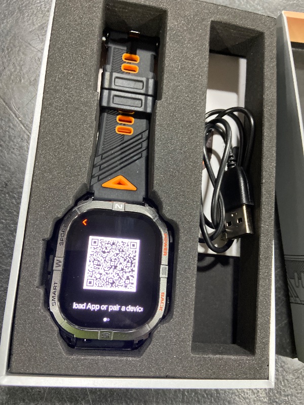 Photo 1 of Joautrial Military Smart Watch for Men Built-in GPS with LED Flashlight Compass, 2.13" AMOLED Tactical Smart Watches with Answer/Make Calls, 3ATM Waterproof Fitness Tracker for iPhone Android (Black)