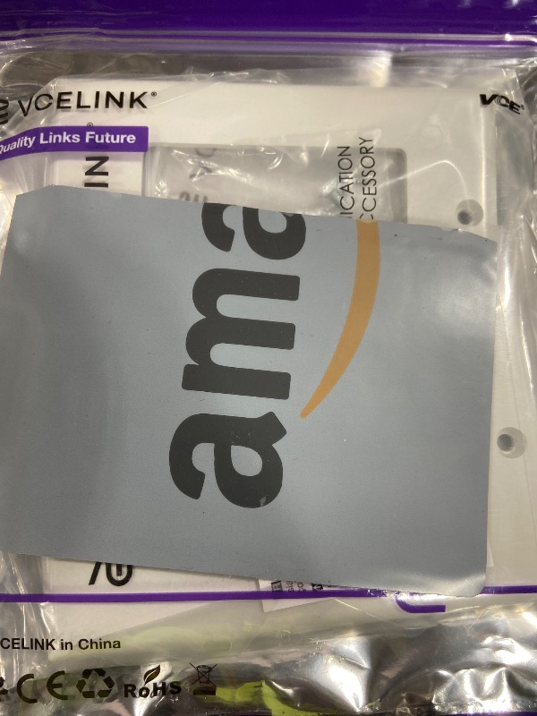 Photo 1 of VCE Brush Wall Plate Cable Pass Through, Single Gang Decorator Wall Cover for Low Voltage Cables, In-Wall Cable Management for Wall Mount TV (White), 2-Pack