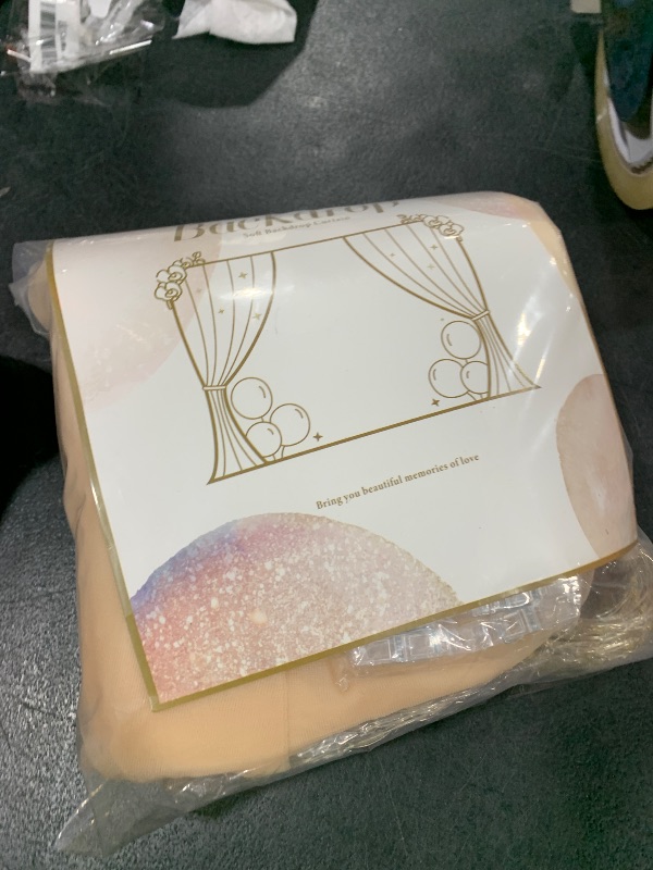 Photo 1 of 10×8ft Champagne Tulle Curtain Backdrop with Lights String for Parites, Sheer Backdrop Curtain Drapes for Wedding Photo Baby Shower Photography Birthday Party