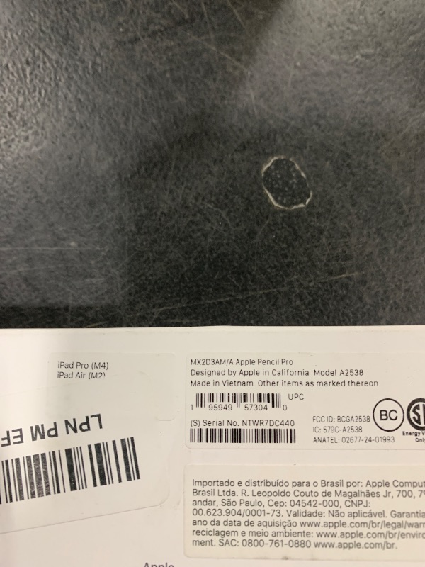 Photo 1 of Apple Pencil Pro: Latest Model - Device Compatibility Check Required - Pixel-Perfect Precision, Tilt and Pressure Sensitivity, Perfect for Note-Taking, Drawing, and Art. Charges and Pairs Magnetically