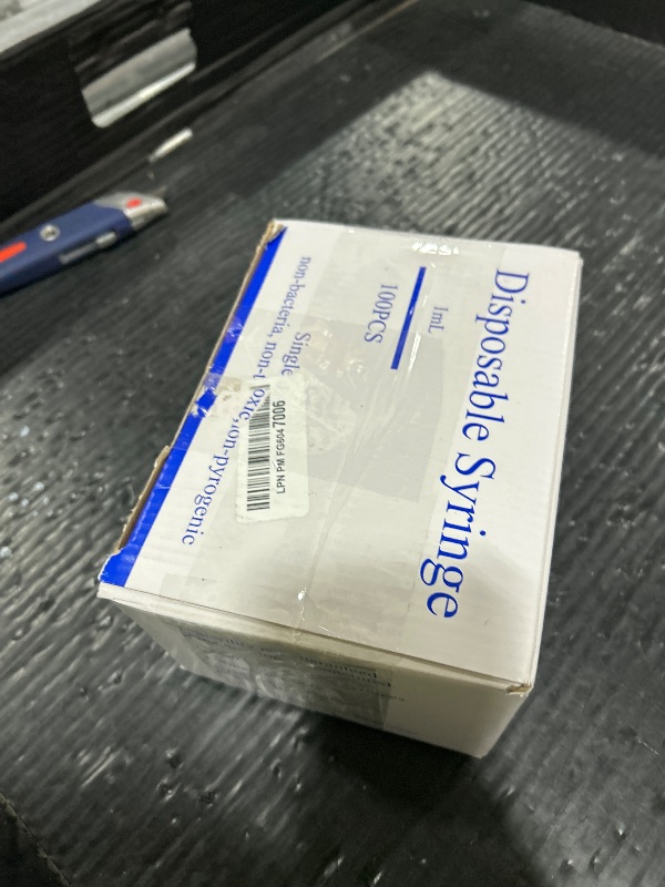Photo 1 of 100 Pack 1ml Syringes with Needle, 25 G 1inch Needle Lab Disposable Individually Sealed Packed, Syringes for Industrial Scientific Labs, Liquids Measuring and Dispensing
