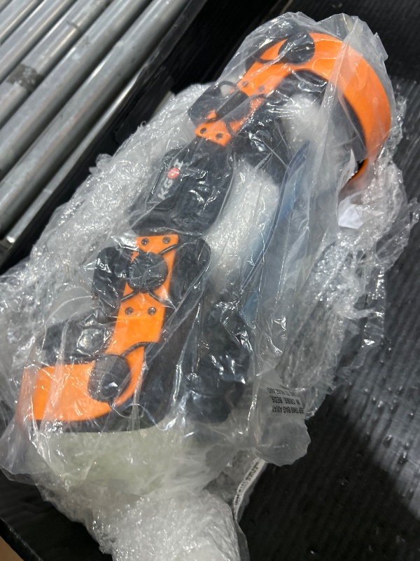 Photo 1 of KGOI ELITE Orthopedic Knee Support Brace Adjustable Stainless-Steel Hinges, Side Stabilizer Knee brace for Ligament, Sports Injuries, Arthritis OA, Osteoarthritis Pain Relief Unisex, Orange (Size 14)