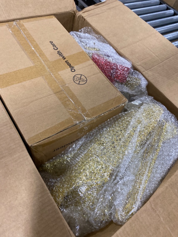 Photo 1 of 45" Large Outdoor Lighted Christmas Reindeer Family Set Decor, 3Pcs Handmade Light Up Xmas Deer Decoration with Stakes, Safe Material LED Plug and Play Outside Holiday Ornaments for Yard Lawn Garden