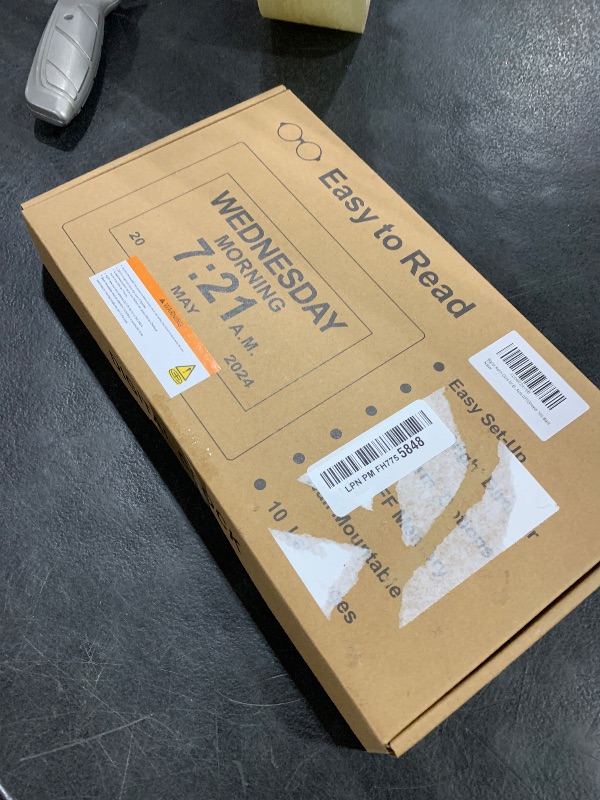 Photo 1 of 10'' Large Display Digital Alarm Clock for Seniors Date Day of Week Electric Digital Clocks 12 Alarms 4 Colors Desk Calendar Clocks for Memory Loss Alzheimers Clock Auto DST/Dimmer