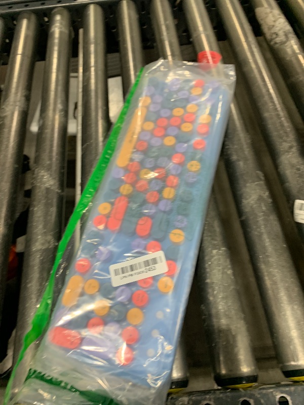 Photo 1 of FOPETT 2.4GHz Wireless Keyboard and Mouse Set with Switch Button - Full-Size Keyboard - Compatible for Windows/Laptop/PC/Notebook/Smart TV and More - Blue Colorful