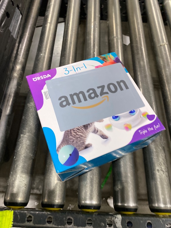 Photo 1 of ORSDA Cat Toy, 3-in-1 Automatic Interactive Electronic Moving Ambush Feather, Fluttering Butterfly, Track Balls, USB Rechargeable Powered Smart Indoor Exercise Kicker