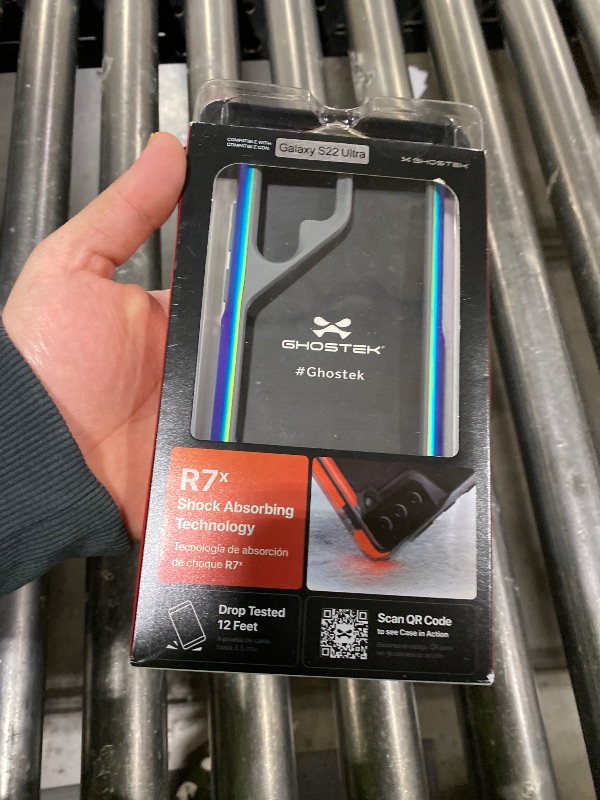 Photo 1 of Ghostek ATOMIC slim S22 Ultra Phone Case with Clear Back, Iridescent Aluminum Bumper and S-Pen Stylus Cutout Shockproof Phone Cover Designed for 2022 Samsung Galaxy S22 Ultra 5G (6.8 Inch) (Prismatic)