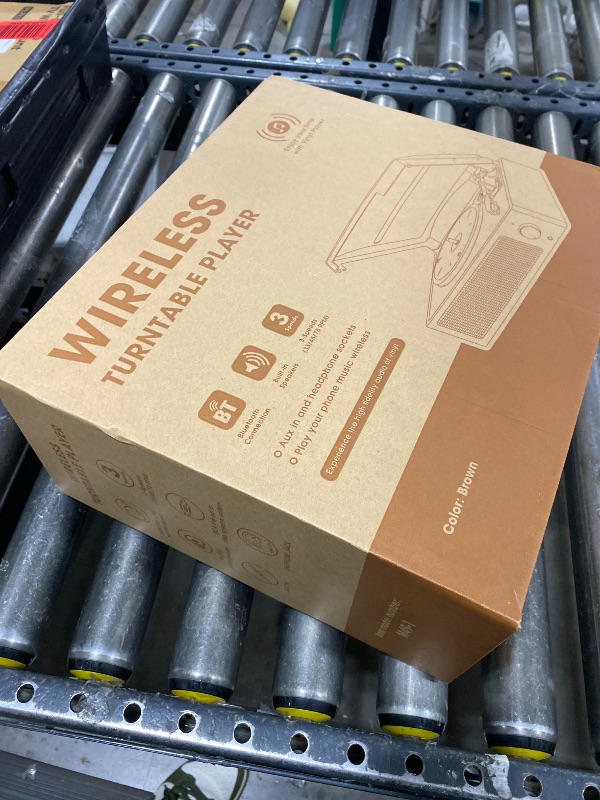 Photo 1 of Vinyl Record Player Turntable with Built-in Bluetooth Receiver & 2 Stereo Speakers, 3 Speed 3 Size Portable Retro Record Player for Entertainment and Home Decoration