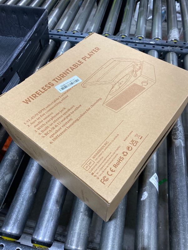 Photo 1 of Vinyl Record Player Turntable with Built-in Bluetooth Receiver & 2 Stereo Speakers, 3 Speed 3 Size Portable Retro Record Player for Entertainment and Home Decoration