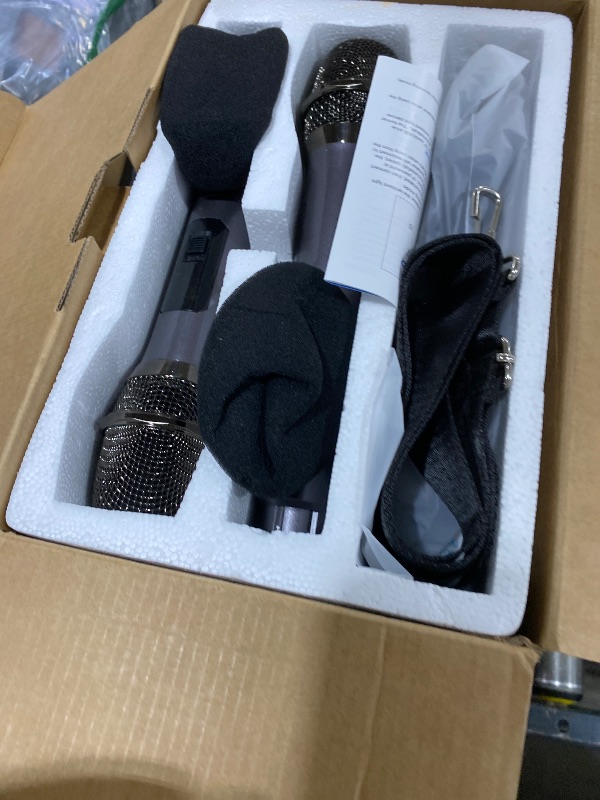 Photo 1 of Metfut Karaoke Machine for Adults with 2 Wireless Microphones & Guitar Input, Professional Bluetooth 5.3 Speaker, Portable Wooden Karaoke PA System with Bass/Treble Adjustable for Backyard, Home Party