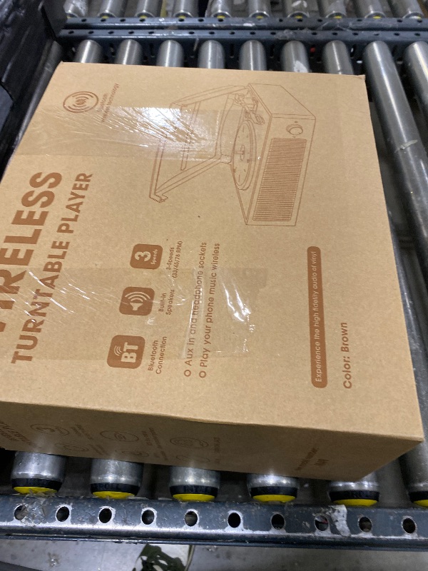 Photo 1 of Vinyl Record Player Turntable with Built-in Bluetooth Receiver & 2 Stereo Speakers, 3 Speed 3 Size Portable Retro Record Player for Entertainment and Home Decoration