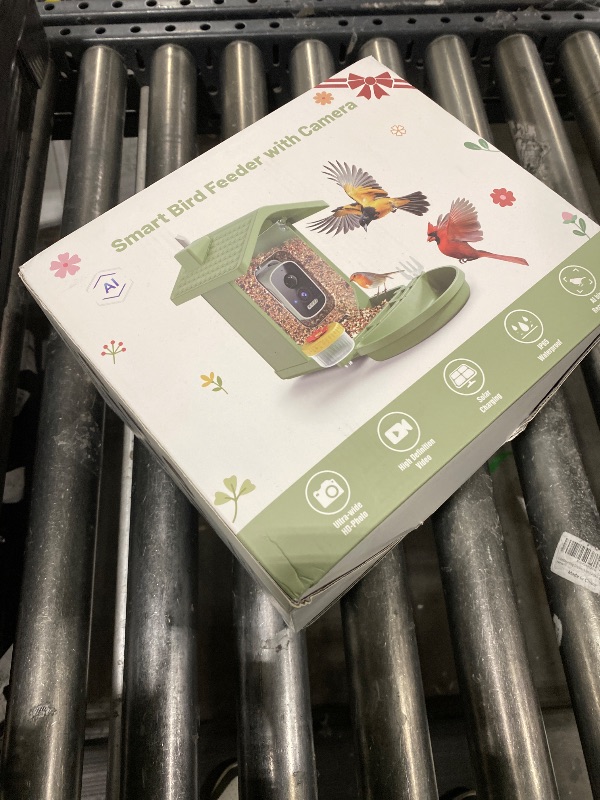 Photo 1 of Smart Bird Feeder with Camera Solar Powered, AI Birds Species Identification, 2.5K HD Video Bird House with Camera for Outside, Weatherproof Design Ideal Gifts for Valentine's Day, Bird Lovers, Green