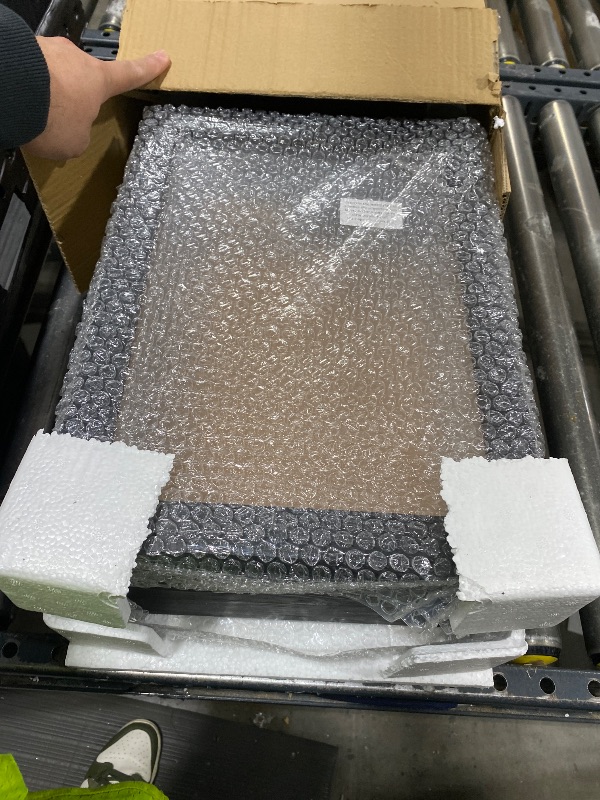 Photo 1 of MyGift Deep Shadow Box Frame 11x15 Inch, Wall Mounted Display Case for Flowers, Picture, Vintage Coal Black Finish and Cork Backing, Solid Wood, Clear Acrylic Panels, Hinged Door Magnetic Closure