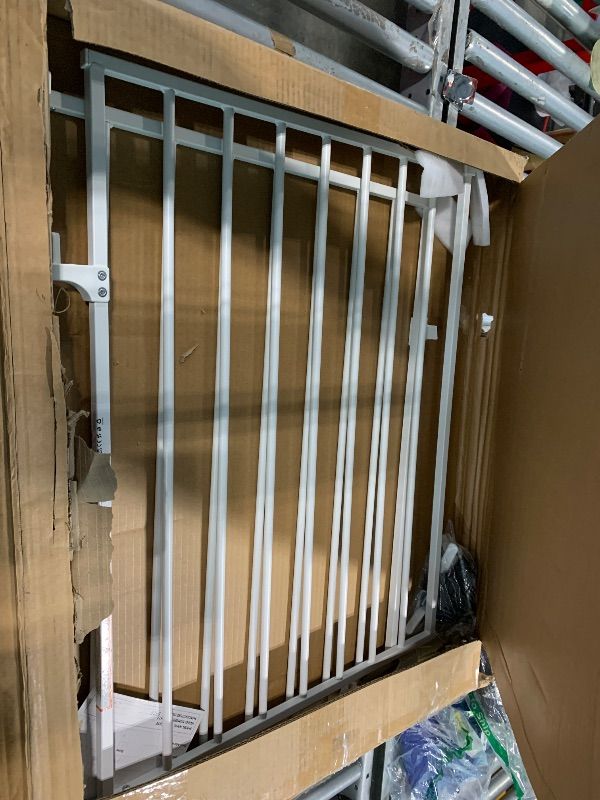 Photo 1 of ****FINAL SALE NOT RETURNS****
BABELIO 29-48" Extra Wide Baby Gate with Cat Door,Auto Close Metal Pet Door for Stairs, Doorways, House, Pressure/Hardware Mounted, Easy Walk Thru, White