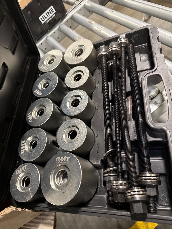Photo 1 of ** UNCLEAN**Orion Motor Tech Bushing Press Kit, 27pc Pull and Press Sleeve Kit for LCV HGV Engine Cars Vehicles with 22 Press Sleeves, Seal Bearing Bushing Removal Tool Kit with 5 Pulling Spindles with Nuts Case