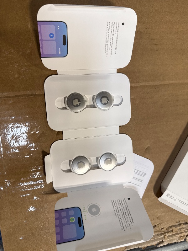View 2 of **NEW*** Apple AirTag (1st Generation) - 4 Pack. Keep Track of and find Your Keys, Wallet, Luggage, Backpack, and More. Simple one-tap Set up with iPhone or iPad, Bluetooth