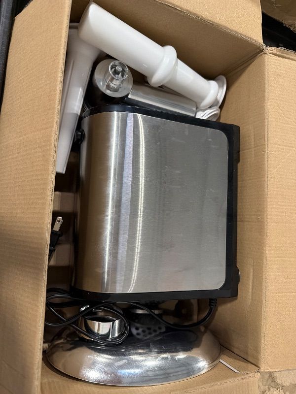 Photo 1 of ** SOLD AS IS NO RETURN/REFUNDS**
Electric Meat Grinder, Sausage Stuffer with 3 Sausage Tubes, 2 Blades, 3 Plates, 3200W Max, Meat Grinder Heavy Duty for Home Kitchen Use, Stainless Steel (Black)