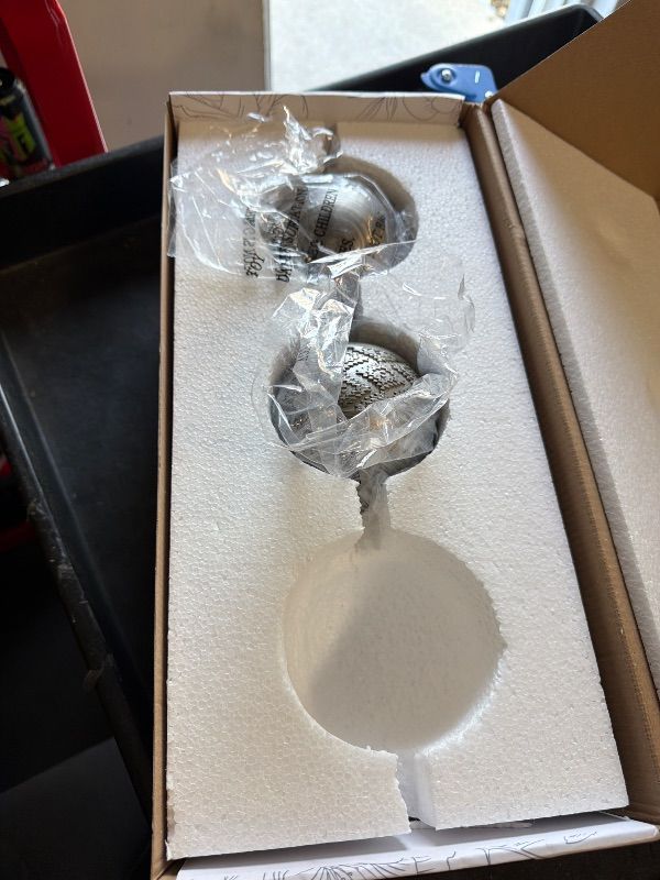 Photo 1 of ***MISSING ONE ORBS BALLS***Creative Scents Dublin Silver Decorative Tray and Orbs Balls Set - Centerpiece Bowl with Balls for Dining room Table, Rustic Coffee Table Decor for Living Room Decor, Gift Boxed