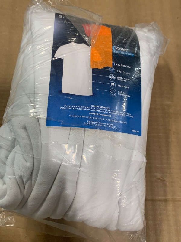 Photo 1 of *** USED** Hanes Men Hanes Men's White Performance Moisture-Wicking Crewneck Undershirt Tees, 5-Pack