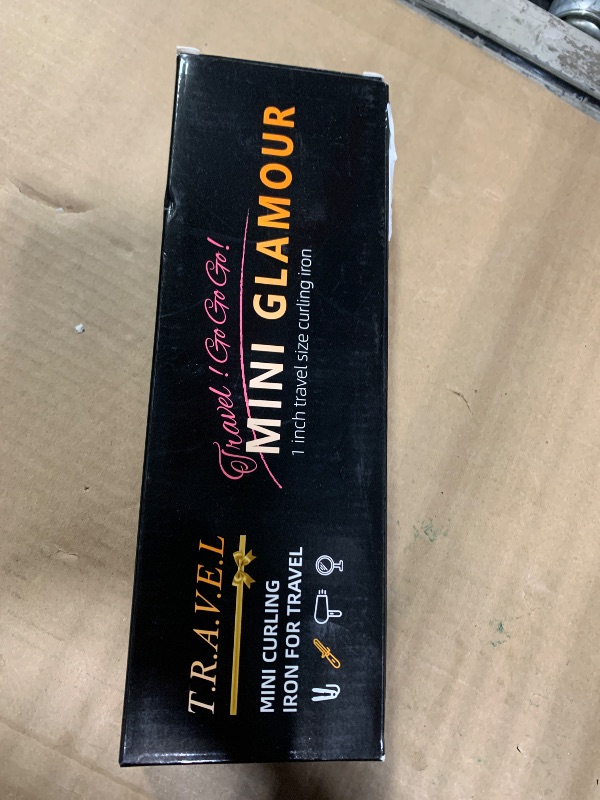 Photo 1 of 1 Inch Mini Travel Curling Iron, 100-240V Travel Dual Voltage Curling Iron for Short Hair with 5 Heat Settings, Small Curling Wand with Temperature Memories and Lock, Rose Gold