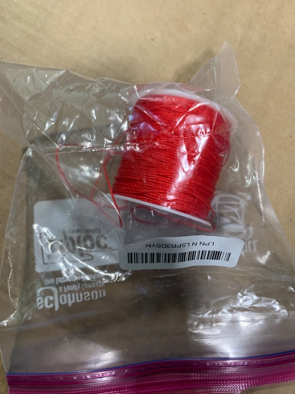 Photo 1 of ***used***Anezus Red Nylon String for Bracelets, 0.8mm Nylon Thread Chinese Knotting Cord Wind Chime Outdoor Twine String for Beading, Necklaces, DIY Craft, Jewelry Making
