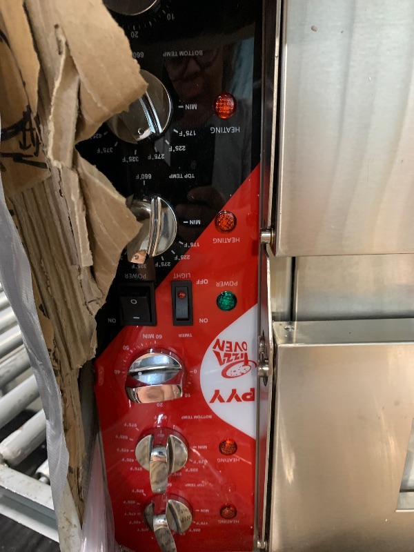 Photo 1 of **DAMAGED DOOR*****DENTS  AND SCRATCHES**FINAL SALE***PYY Indoor 16in Pizza Oven - Double Decker Electric Pizza Ovens Countertop with Pizza Stone, 60-Min Ring Timer, for Home and Restaurant Commercial, 3200W, ETL Listed