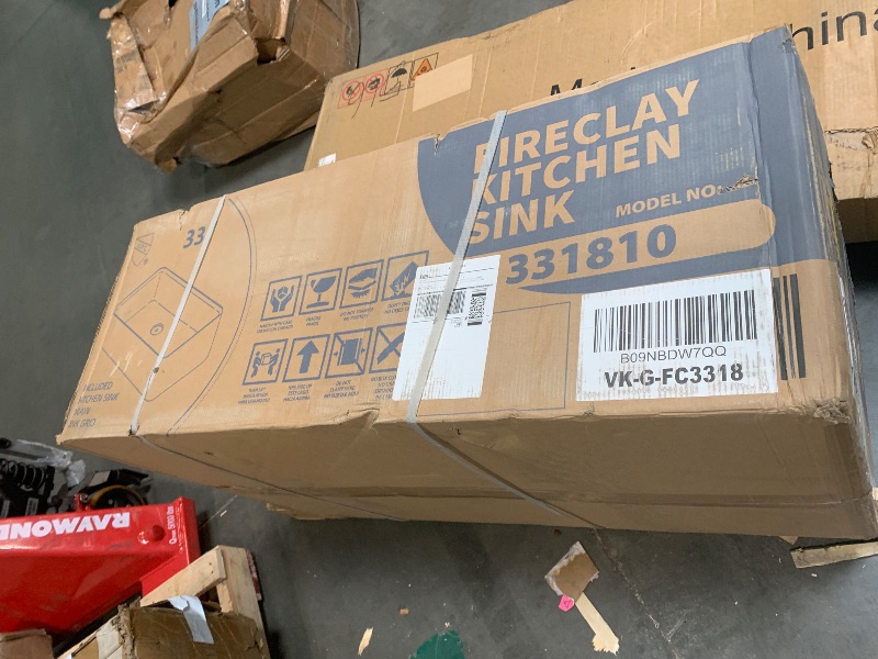 Photo 1 of ** FACTORY SEALED** TUKTUK White Farmhouse Sink 33 inch Fireclay Apron Front Farm House Kitchen Sink Single Bowl Deep Drop In Undermount Reversible Heavy Duty Easy to Clean Porcelain Kitchen Basin Modern Luxury Accessory