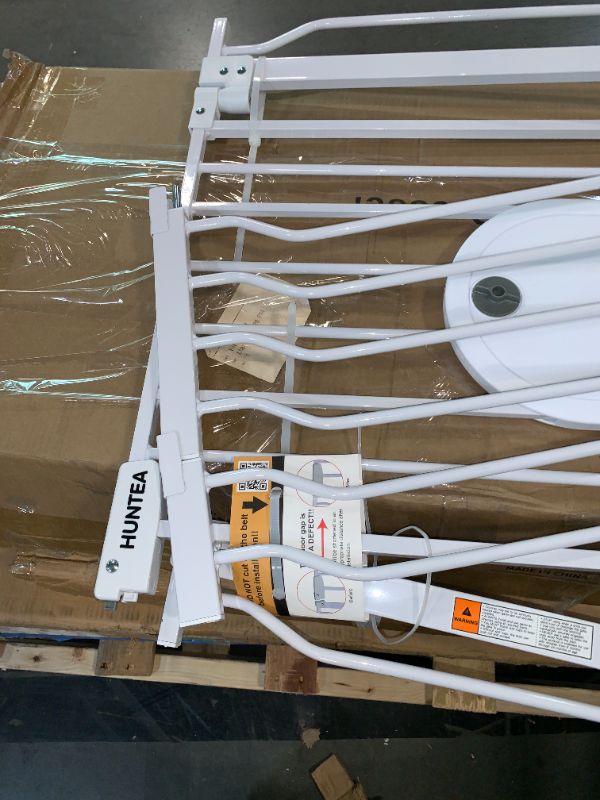 Photo 1 of ***SOLD AS PARTS*** Baby Gates with Cat Door - Auto Close 29.5"-48.4" Safety Metal Dog Pet Gate for Doorway, Stairs, House, Walk Through Child Gate with Pet Door, includes 4 Wall Cups and 2 Extension Pieces