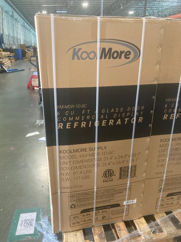 Photo 1 of ***FABRIC SEALED****Koolmore KM-MDR-1D-6C 21 Inch One Section Merchandiser Refrigerator 6 cu ft Black