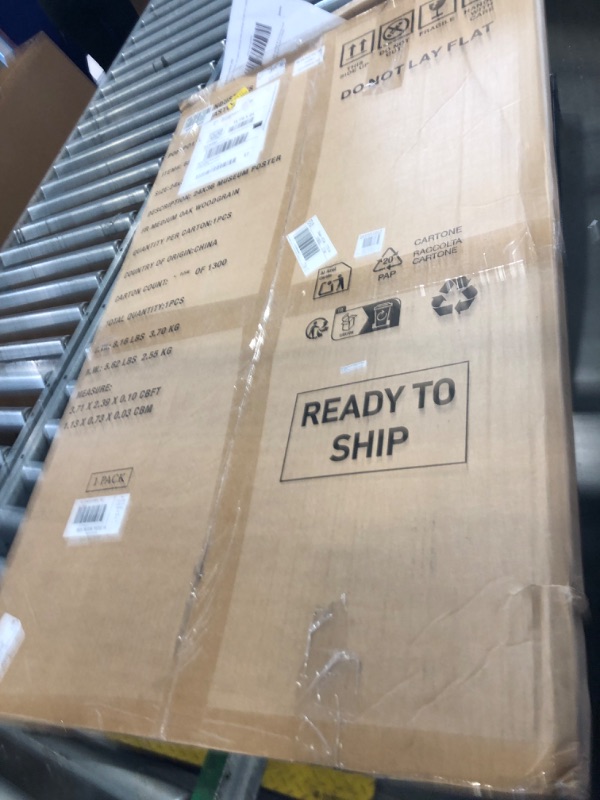 Photo 1 of **MAJOR DAMAGE**
MCS Museum Poster Frame 24x36 Medium Oak, Vertical & Horizontal Wall Hanging Large Picture Frame for Photos, Posters & Art Prints (1-Pack)