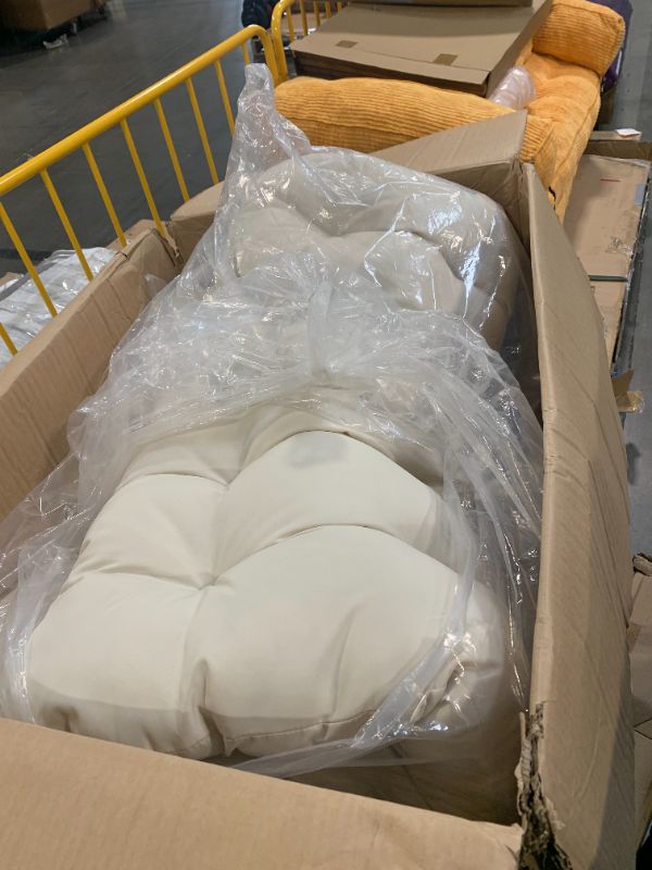 Photo 1 of **MISSING CHAIR** YITAHOME Oversized Rocking Papasan Chair Set of 2, Comfy Indoor and Outdoor Lounge Chair with Thick Cushion for Bedroom, Living Room, Patio, Porch, Garden, Deck, Lawn (Beige)