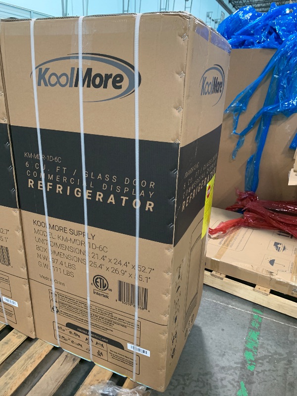 Photo 1 of ***FACTORY SEALED*** KOOLMORE KMMDR1D6C 6 cu. ft. One Glass Door Commercial Display Merchandiser Refrigerator (KM-MDR-1D-6C)