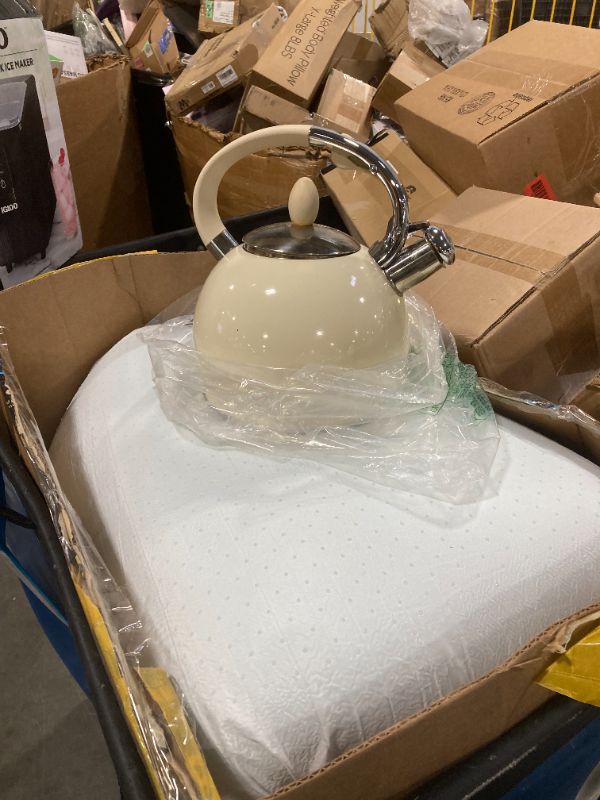 Photo 1 of ** SOLD AS IS, NO REFUND/RETURN** SEE COEMMENTS!
RETTBERG Tea Kettle for Stovetop Induction Whistling Tea Kettles 2.64 Quart Retro Food Grade Stainless Steel Teapots with Cool Touch Handle Cream