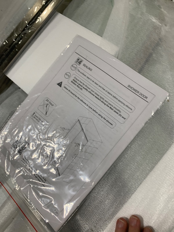 View 3 of (3/21/2026 ***FINAL SALE/NO RETURN, SOLD AS PARTS***)  Findepot 28-32" W x 72" H Pivot Glass Shower Door,Pivot Shower Door with 1/4"(6mm) Clear Glass,Brushed Nickel