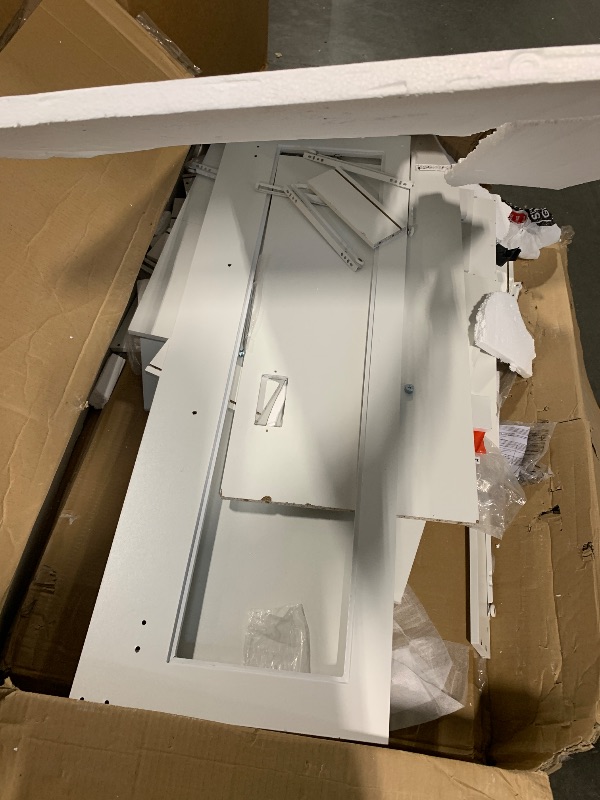 Photo 1 of ***FINAL SALE/NO RETURN, VIEW NOTES*** DWVO Makeup Vanity with LED Mirror and Charging Ports, 10-Drawer Vanity Set with Glass Top, Hair Dryer Holder, 3 Adjustable Light Colors, and Hidden Storage Stool