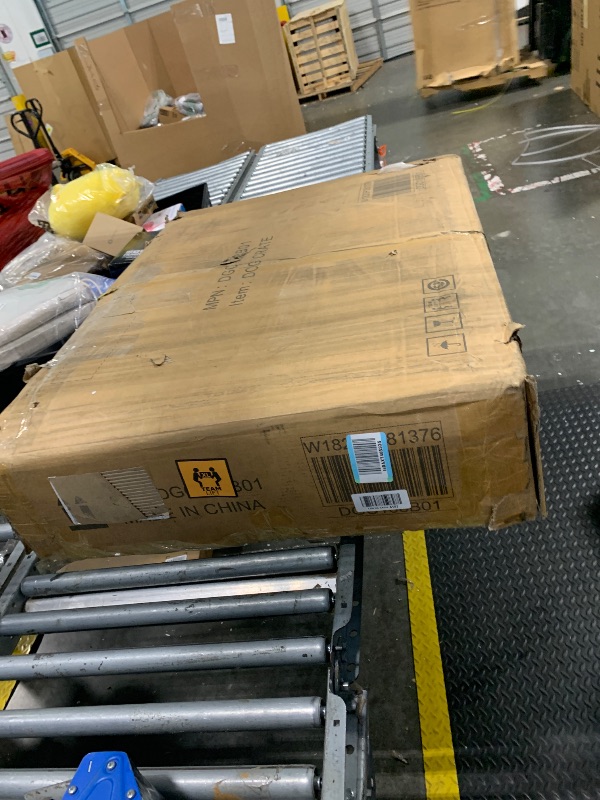 Photo 1 of **MINOR DAMAGE/check clerk comments**
Rovibek 78 Double Dog Crate Furniture for 2 Large Dogs Indoor, Wooden Furniture Dog Crates with Dog Bowl, Dog Kennel Furniture TV Stand Large Breed Brown